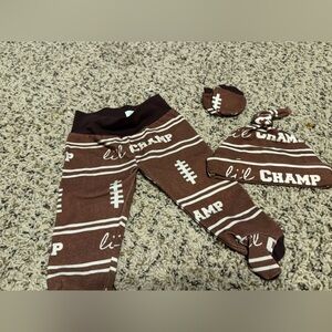 Custom Brown 'Lil Champ' Baby Footie Set